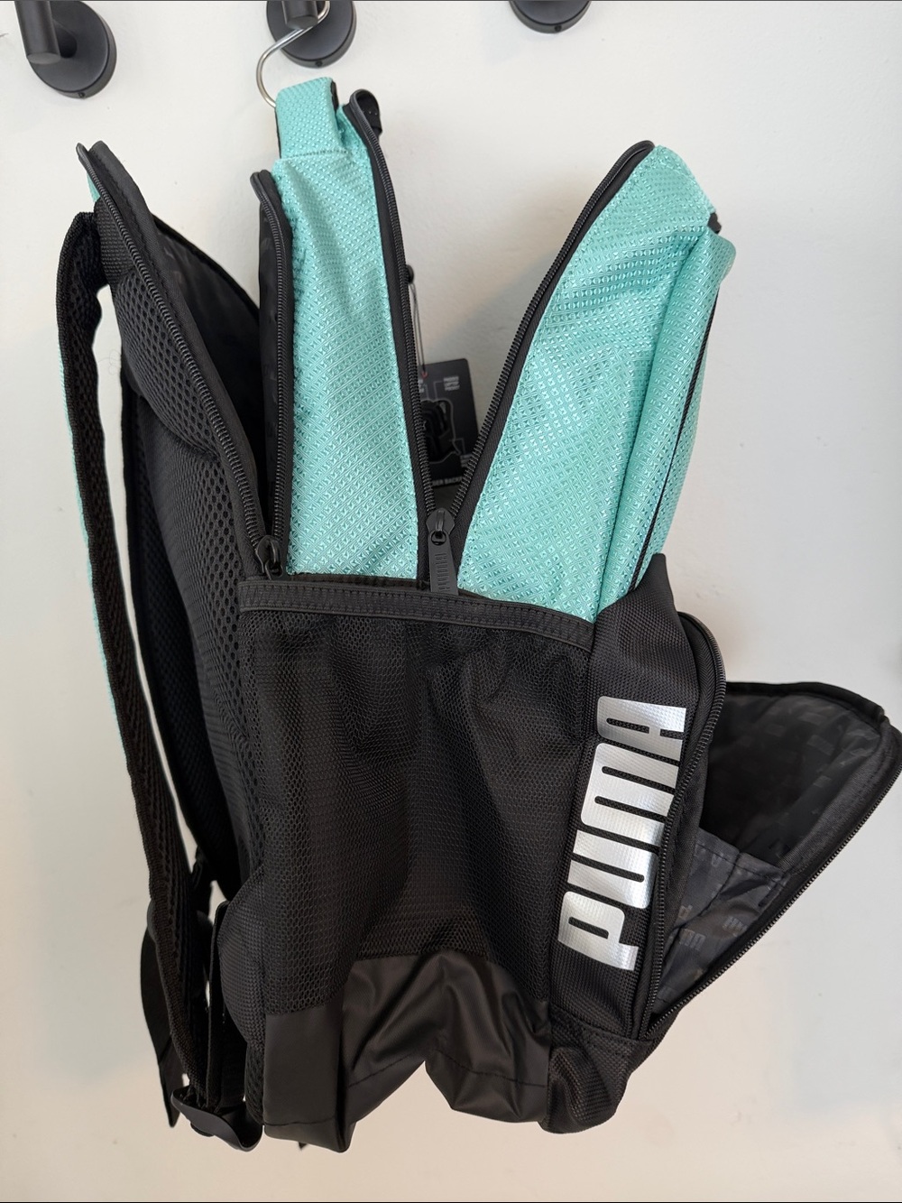 Puma Teal and Black Backpack with White Logo - Picture 7 of 10